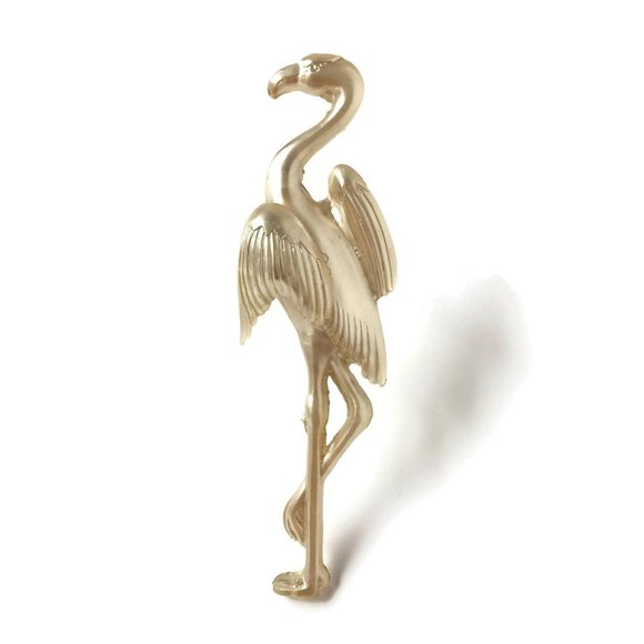 Celluloid Flamingo Brooch, Molded and Carved Iride - Picture 2 of 7